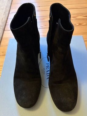 Prada 38.5 suede booties